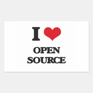 Sticker Rectangulaire J'aime Open Source