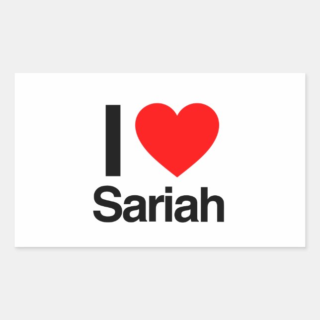 Sticker Rectangulaire j'aime sariah (Devant)
