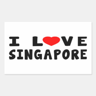 Sticker Rectangulaire J'aime Singapour