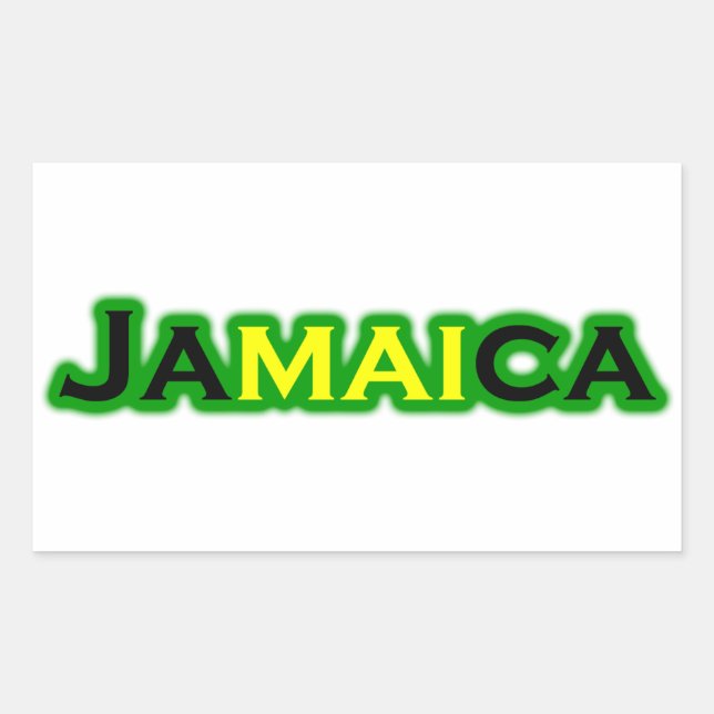 Sticker Rectangulaire Jamaïque (texte) (Devant)
