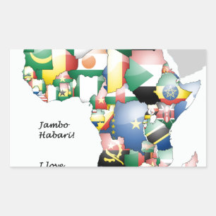 Sticker Rectangulaire Jambo Habari Afrique ! J'aime l'Afrique