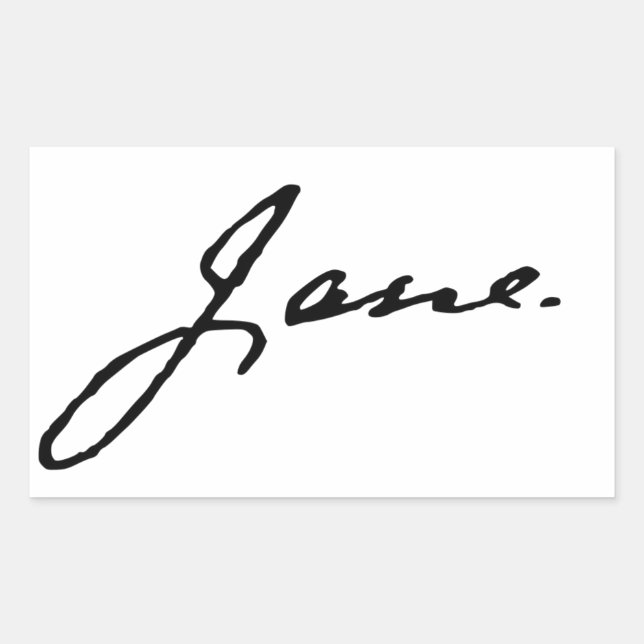 Sticker Rectangulaire Jane comme dans Jane Austen, signature (Devant)
