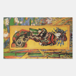 Sticker Rectangulaire Japonais Courtesan Oiran par Vincent van Gogh