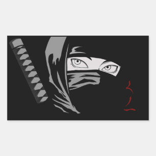 Sticker Rectangulaire japonaise ninja femme Kunoichi