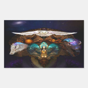 Sticker Rectangulaire J'appelle les animaux d'esprit