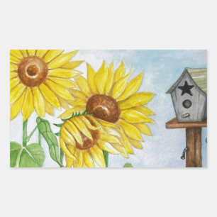 Sticker Rectangulaire Jardin de Sunflower