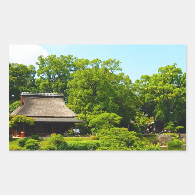 Sticker Rectangulaire Jardin japonais (Devant)
