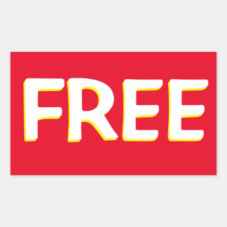 STICKER RECTANGULAIRE JAUNE ROUGE LIBRE ET BLANC