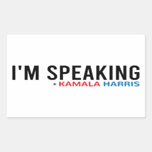 Sticker Rectangulaire Je parle, Citation Kamala, Kamala Harris
