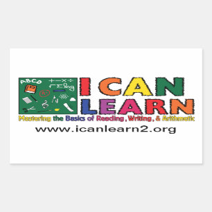 Sticker Rectangulaire Je peux apprendre - l'autocollant de rectangle