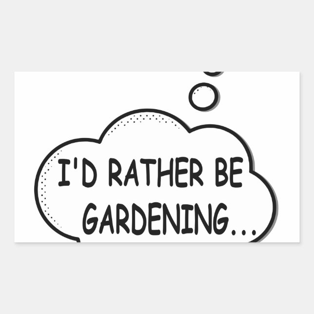 Sticker Rectangulaire Je préfère être jardiné (Devant)