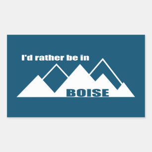 Sticker Rectangulaire Je Préférerais Être À Boise Idaho Mountain