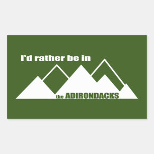 Sticker Rectangulaire Je Préférerais Être Dans La Montagne Adirondacks