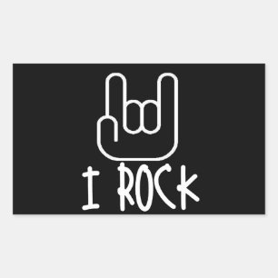 Sticker Rectangulaire Je Rock !