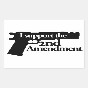 Sticker Rectangulaire Je soutiens le 2ème amendement