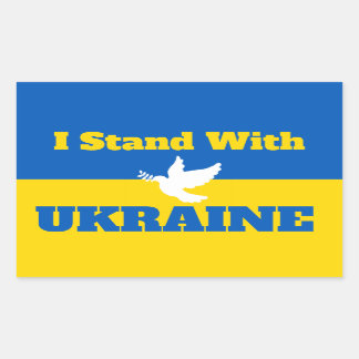 Sticker Rectangulaire Je suis avec l'autocollant Ukraine