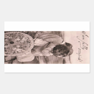 Sticker Rectangulaire "Je suis complètement occupée !" baiser vintage ro