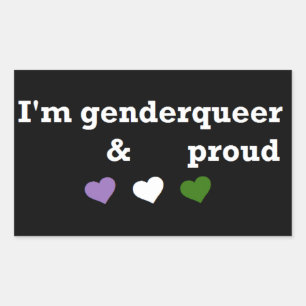 Sticker Rectangulaire Je suis genderqueer et fier