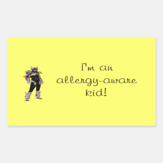 Sticker Rectangulaire Je suis un enfant allergique !