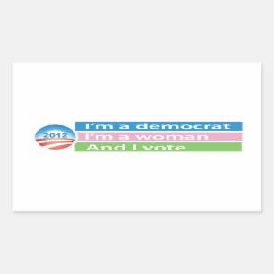 Sticker Rectangulaire Je suis une femme et je vote !