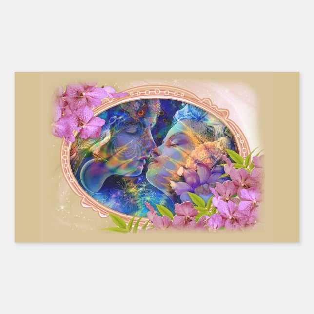 Sticker Rectangulaire Je t'aime (Devant)