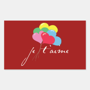 Sticker Rectangulaire Je' taime (Je t'aime)