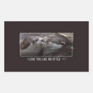 Sticker Rectangulaire Je T'Aime Pas D'Otter Mignonne Photo