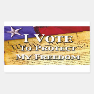 Sticker Rectangulaire Je Vote Pour Protéger Ma Liberté