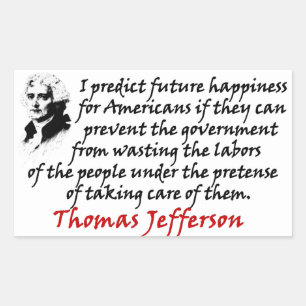 Sticker Rectangulaire Jefferson : Empêcher Le Gouvernement