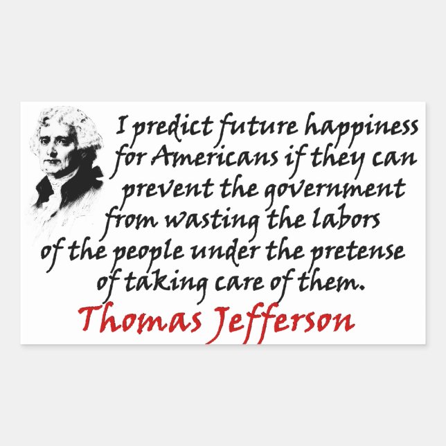 Sticker Rectangulaire Jefferson : Empêcher Le Gouvernement (Devant)