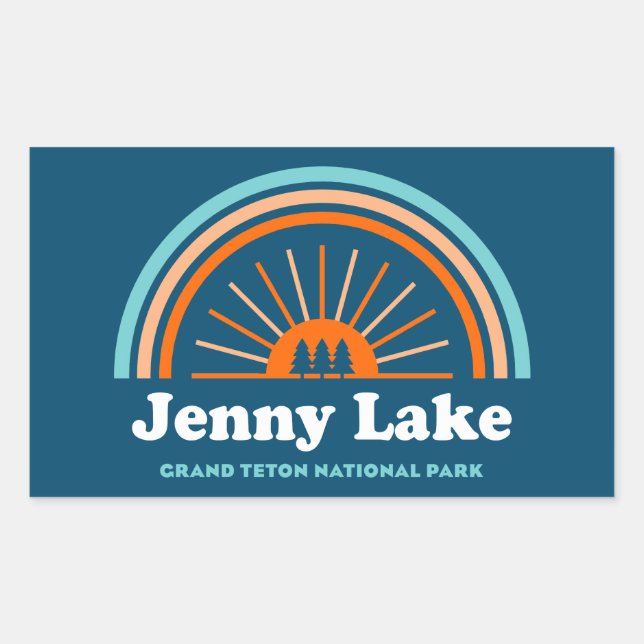 Sticker Rectangulaire Jenny Lake Grand Teton National Park Rainbow (Devant)