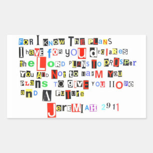 Sticker Rectangulaire Jérémie 29:11