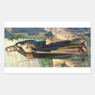 STICKER RECTANGULAIRE JÉSUS "AUTOCOLLANTS DE SEIGNEUR IS MY SHEPHERS"