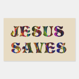 STICKER RECTANGULAIRE JÉSUS ÉCONOMISE