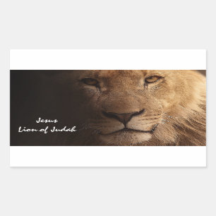 Sticker Rectangulaire Jésus Lion de Juda Citation chrétienne inspiration