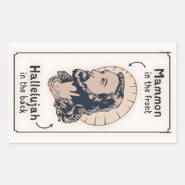 Sticker Rectangulaire Jésus Mullet (Devant)