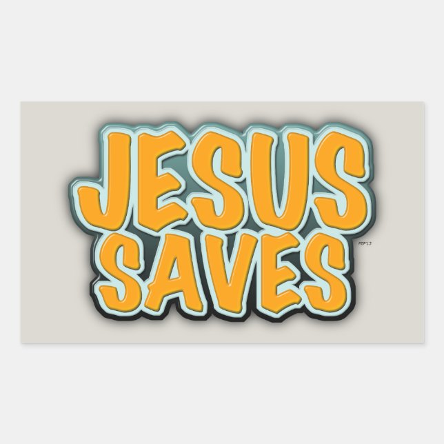 Sticker Rectangulaire Jésus sauve (Devant)