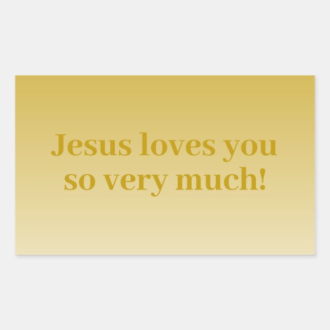 Sticker Rectangulaire Jésus t'aime tellement ! (Devant)