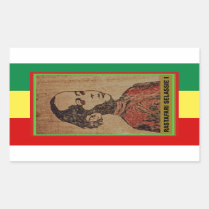 Sticker Rectangulaire Jeune Ras, jeune Haile Selassie I, Jah Rastafari