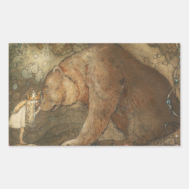 Sticker Rectangulaire John Bauer - Pauvre petite base (Devant)
