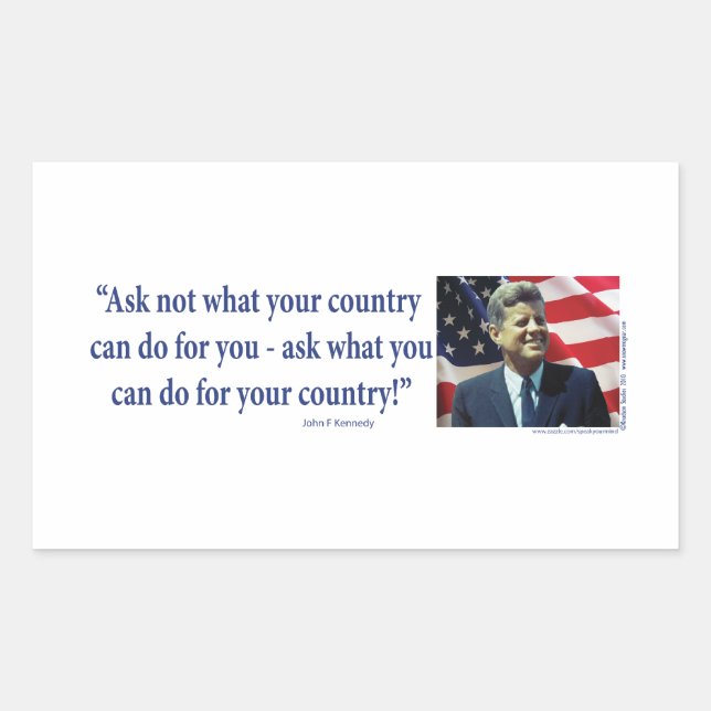 Sticker Rectangulaire John F Kennedy (Devant)