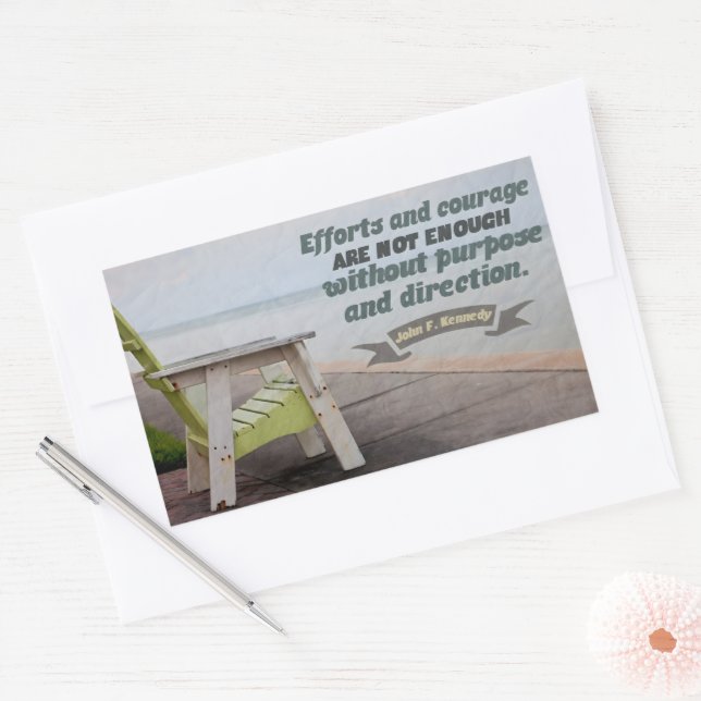 Sticker Rectangulaire John F. Kennedy Citation Inspirationnelle "Objet" (Enveloppe)