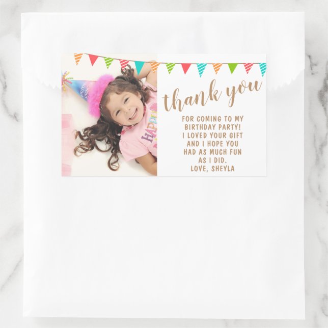 Sticker Rectangulaire Joli Jumeau Jumeau Drapeau Enfant Anniversaire Pho (Sac)