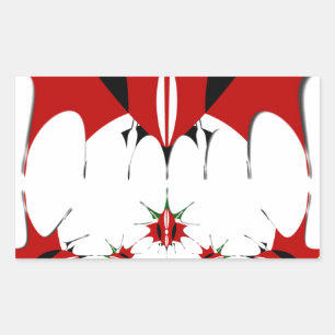 Sticker Rectangulaire Joli Kenya Shield Drapeau vectoriel Design d'art I