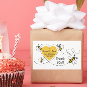 Sticker Rectangulaire Joli Mariage Personnalisé Meant to Bee 