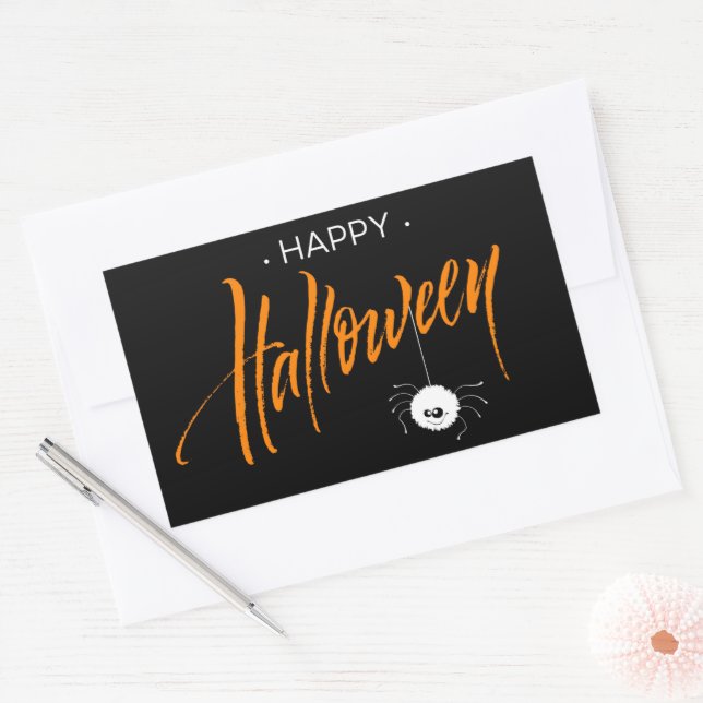 Sticker Rectangulaire Jolie araignée d'Halloween (Enveloppe)