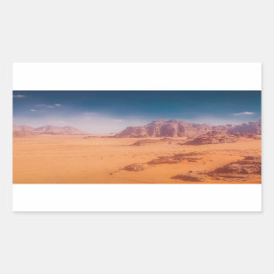 Sticker Rectangulaire Jordanie, désert de Wadi Rum