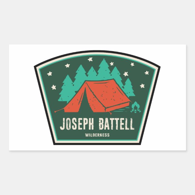 Sticker Rectangulaire Joseph Battell Wilderness Vermont Camping (Devant)