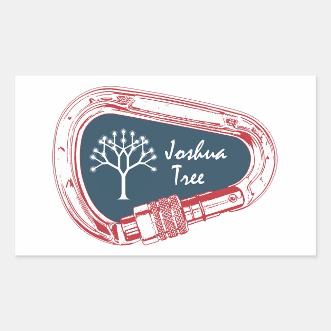 Sticker Rectangulaire Joshua Tree Escalade Carabiner (Devant)