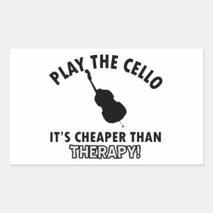 Sticker Rectangulaire Jouer le violoncelle